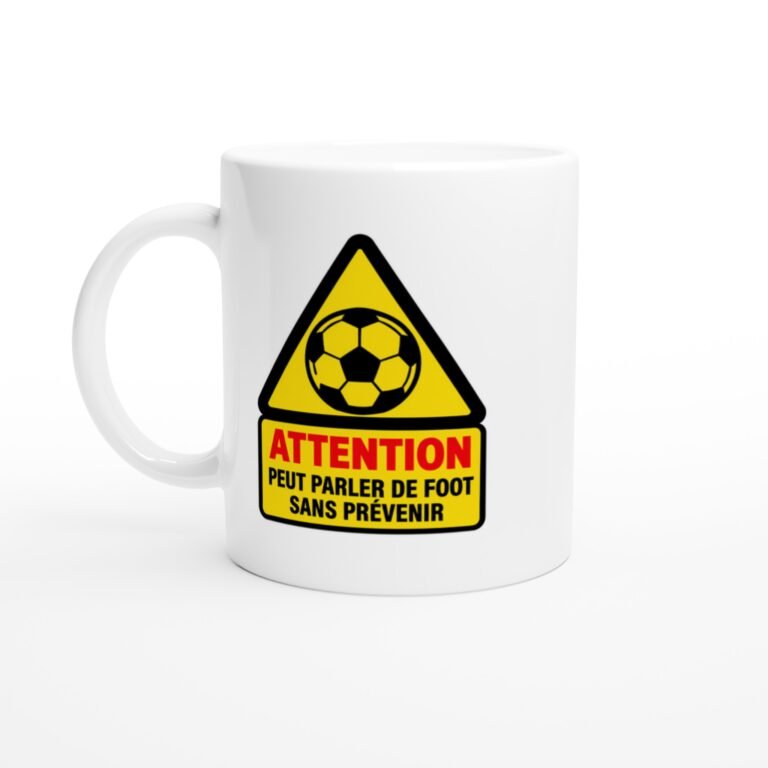 Mug Football Panneau Noir Attention Peut Parler De Foot Sans Prévenir