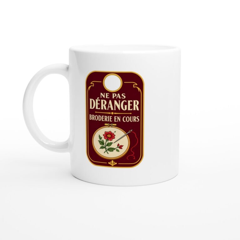 Mug Ne Pas Déranger Broderie En Cours