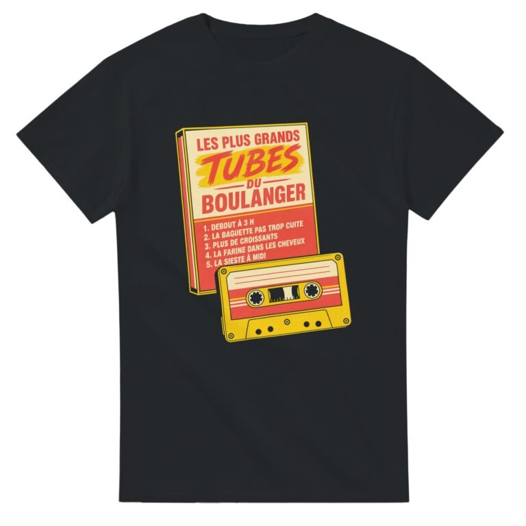 T shirt Les Plus Grands Tubes du Boulanger Debout à 3 H la Baguette Pas Trop Cuite