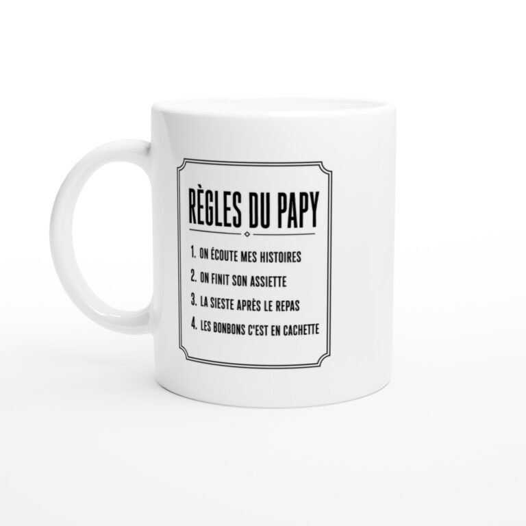 Mug Règles du Papy On Écoute Mes Histoires On Finit Son Assiette la Sieste Après le Repas