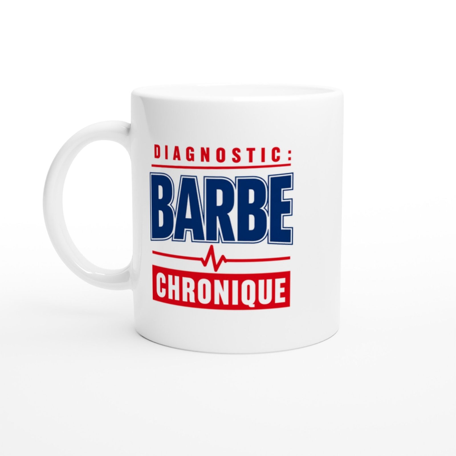 Mug Diagnostic Barbe Chronique Mot Bleu Marine