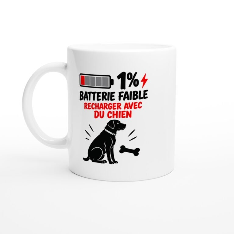 Mug Batterie Faible Recharger Avec Du Chien