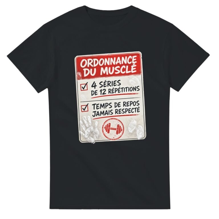 T shirt Ordonnance du Musclé 4 Séries de 12 Répétitions Temps de Repos Jamais Respecté