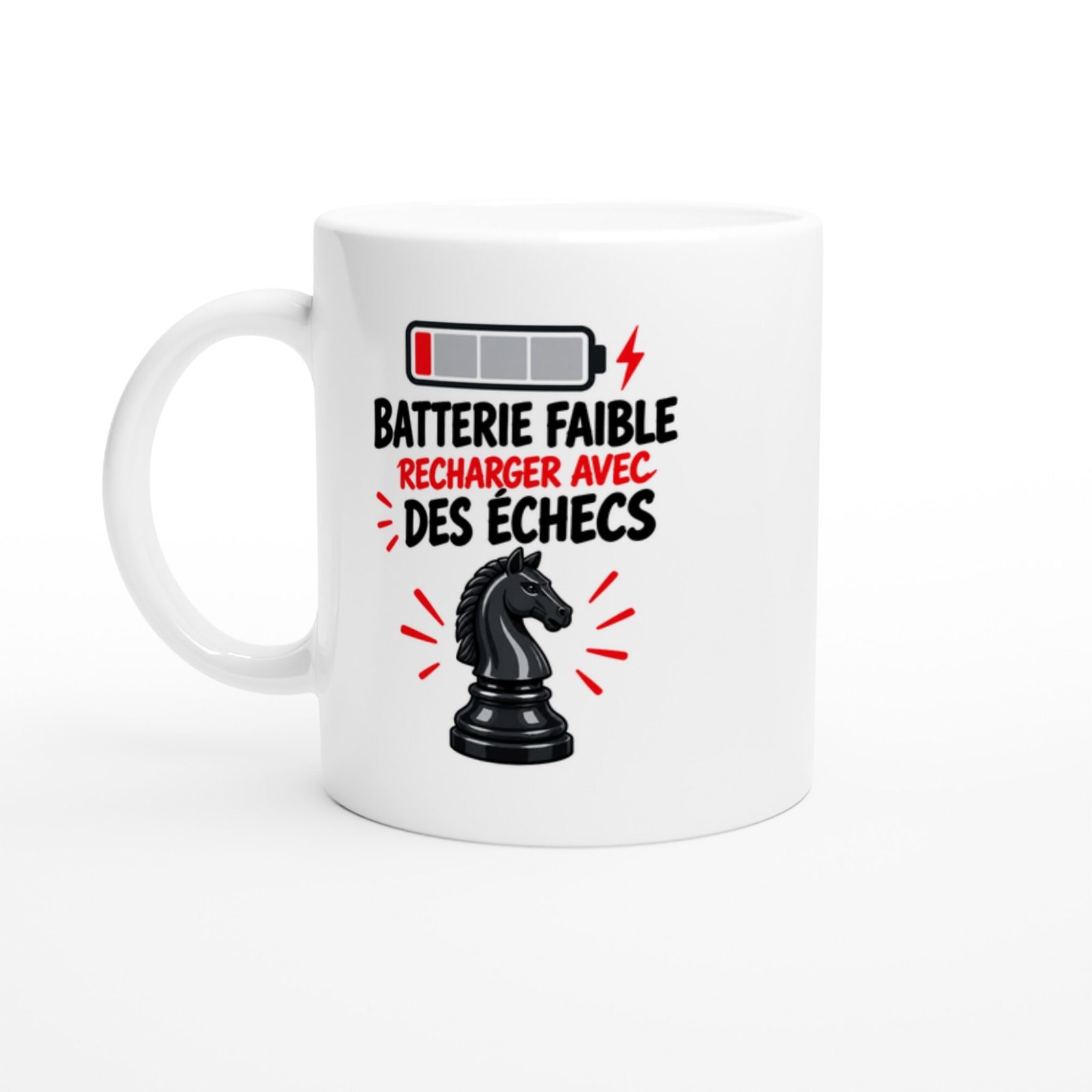 Mug Batterie Faible Recharger Avec Des Échecs
