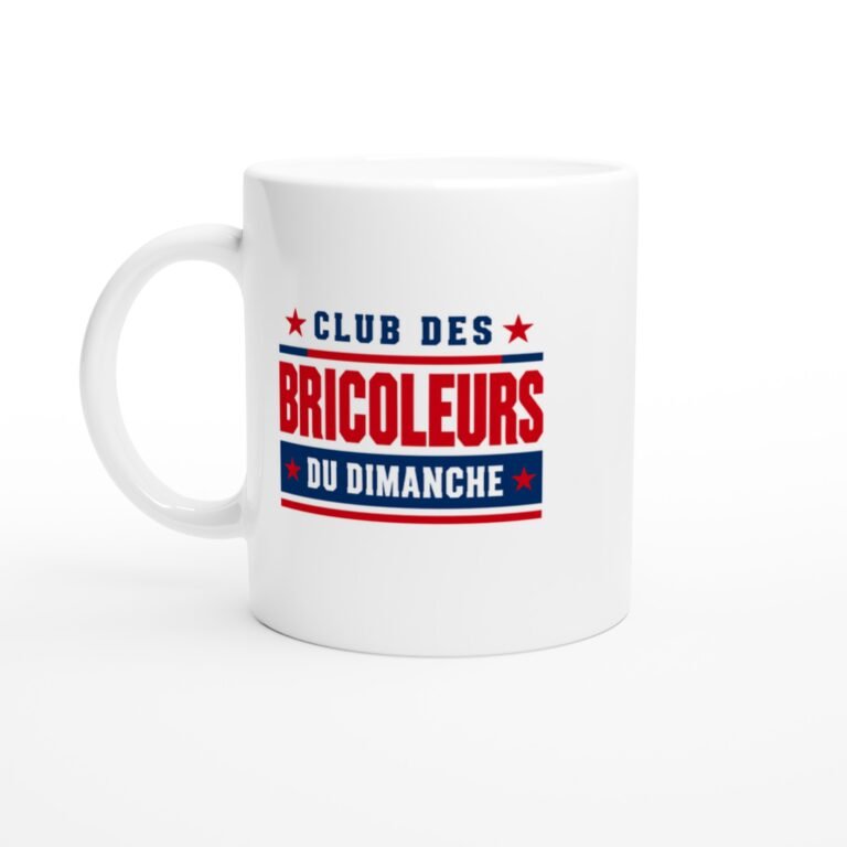 Mug Club des bricoleurs du dimanche – bleu blanc rouge à étoiles