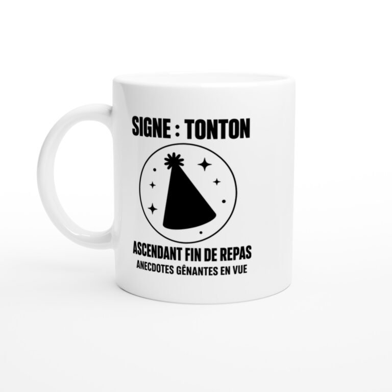 Mug Signe Tonton Ascendant Fin de Repas Anecdotes Gênantes en Vue