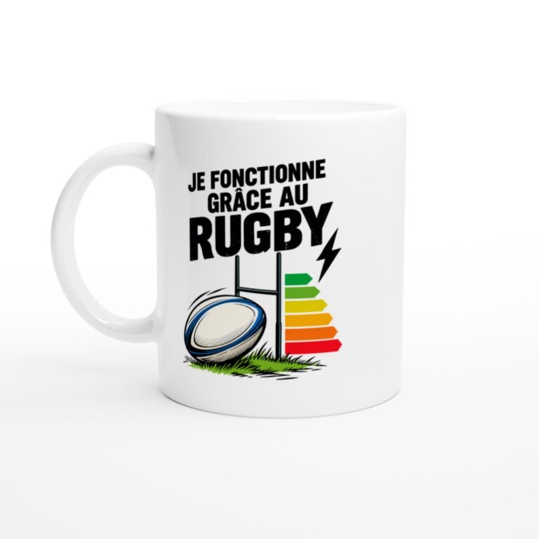 Mug Rugby Ballon Sur Herbe Je Fonctionne Grâce Au Rugby