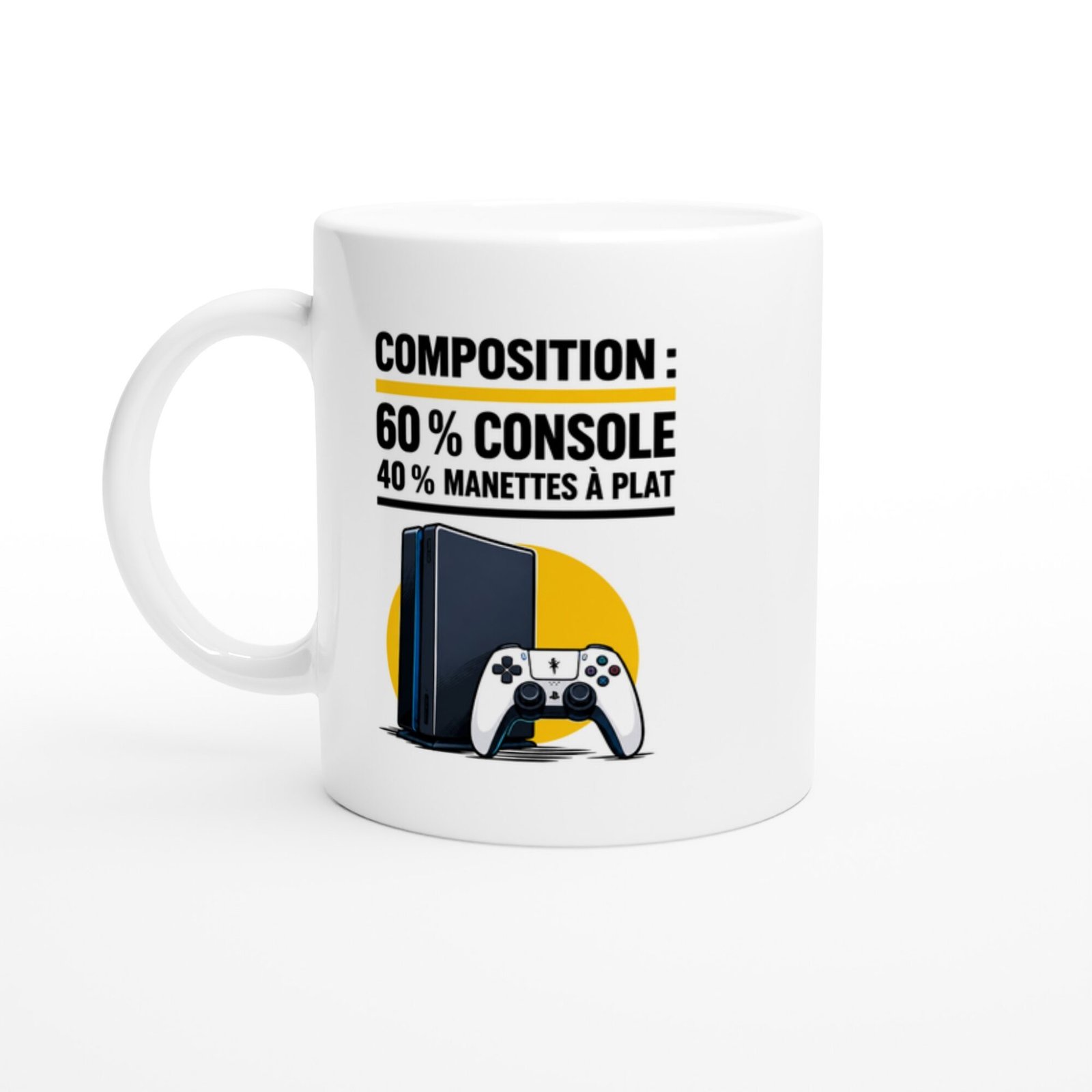 Mug Composition 60 % Console 40 % Manettes À Plat