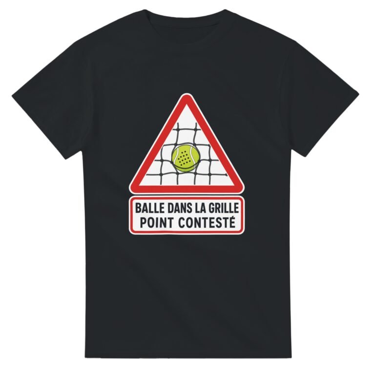 T shirt Padel Balle dans la Grille Point Contesté
