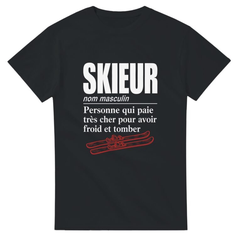 T shirt Skieur Personne Qui Paie Très Cher pour Avoir Froid et Tomber