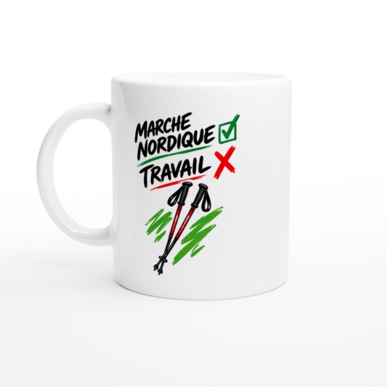 Mug Marche Nordique Oui Travail Non