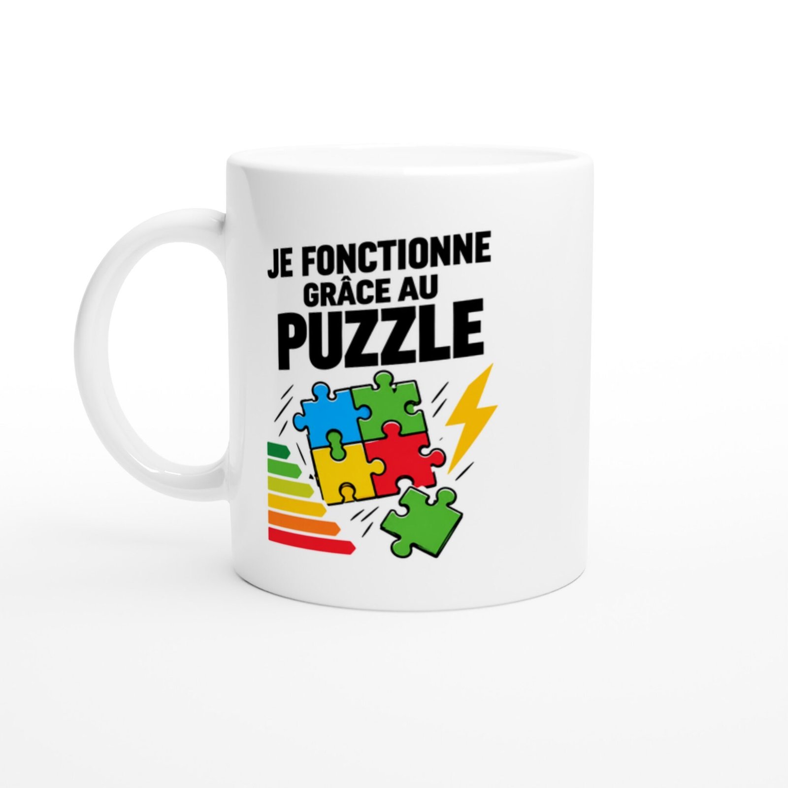 Mug Je Fonctionne Grâce Au Puzzle