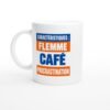 Mug Caractéristiques Flemme Café Procrastination Orange et Bleu