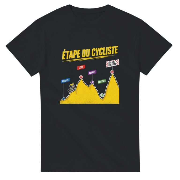 T shirt Étape du Cycliste Départ Côte Regret Descente Encore une Côte