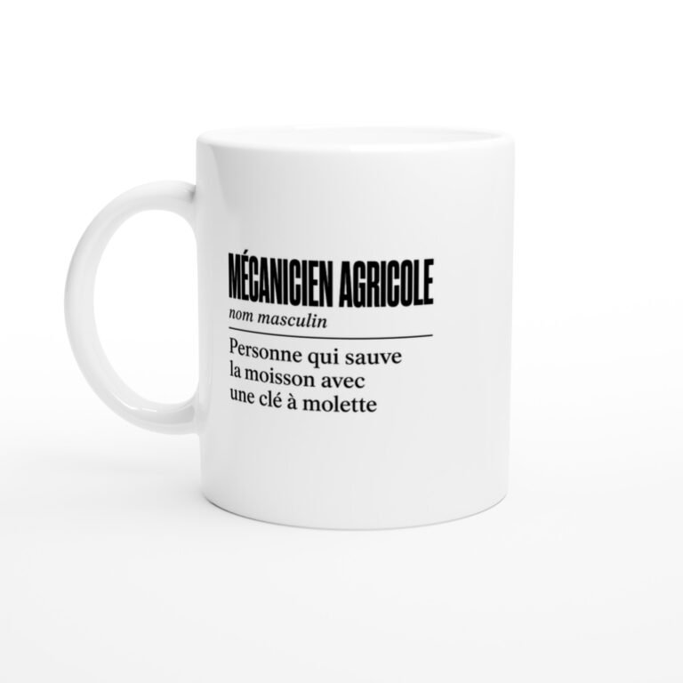 Mug Mécanicien Agricole Personne Qui Sauve la Moisson Avec une Clé à Molette