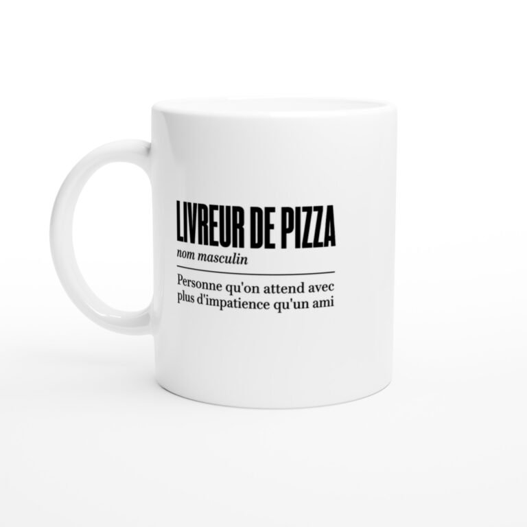 Mug Livreur de Pizza Personne Qu'On Attend Avec Plus d'Impatience Qu'Un Ami
