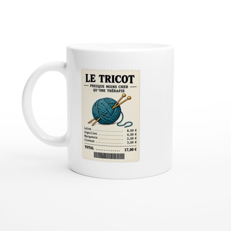 Mug Tricot Presque Moins Cher Qu'Une Thérapie