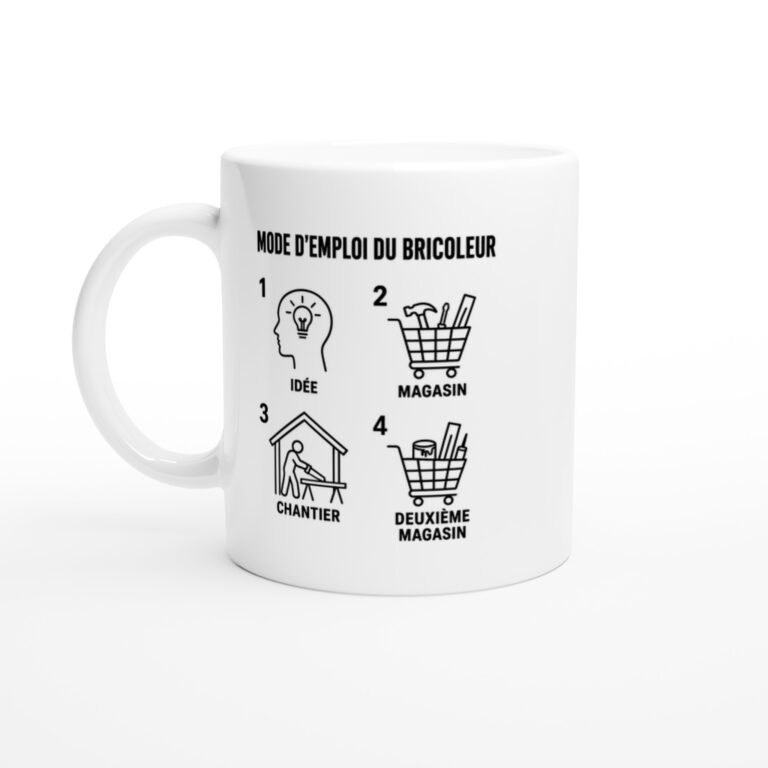 Mug Mode d'Emploi du Bricoleur Idée Magasin Chantier Deuxième Magasin