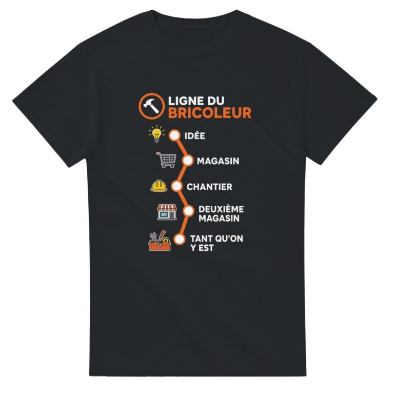 T shirt Ligne du Bricoleur Idée Magasin Chantier Deuxième Magasin Tant qu'On Y Est