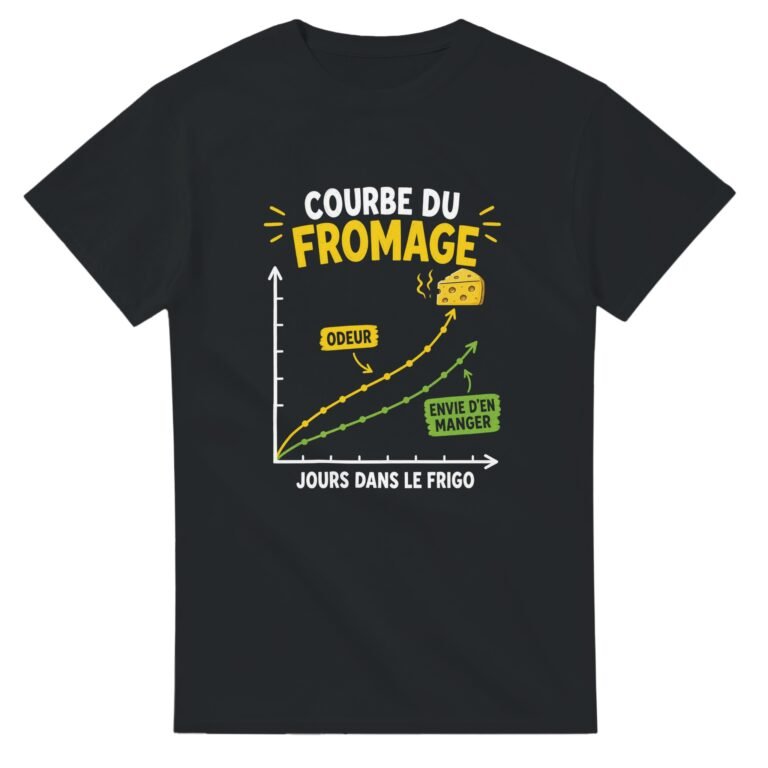 T shirt Courbe du Fromage Odeur Envie d'en Manger Jours Dans le Frigo