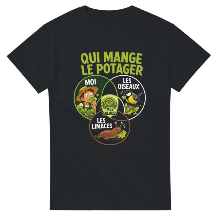 T shirt Qui Mange le Potager Moi les Oiseaux les Limaces Mes Salades