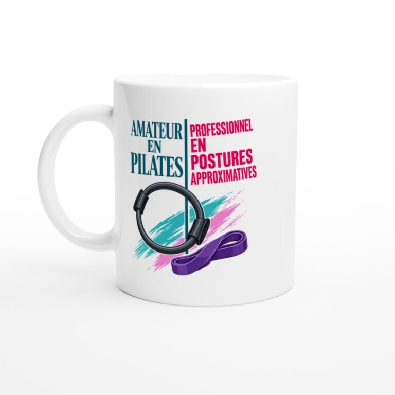 Mug Amateur En Pilates Professionnel En Postures Approximatives
