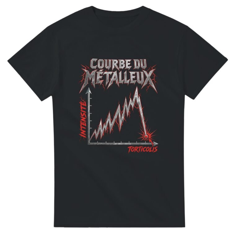 T shirt Heavy Metal Courbe du Métalleux Intensité Torticolis