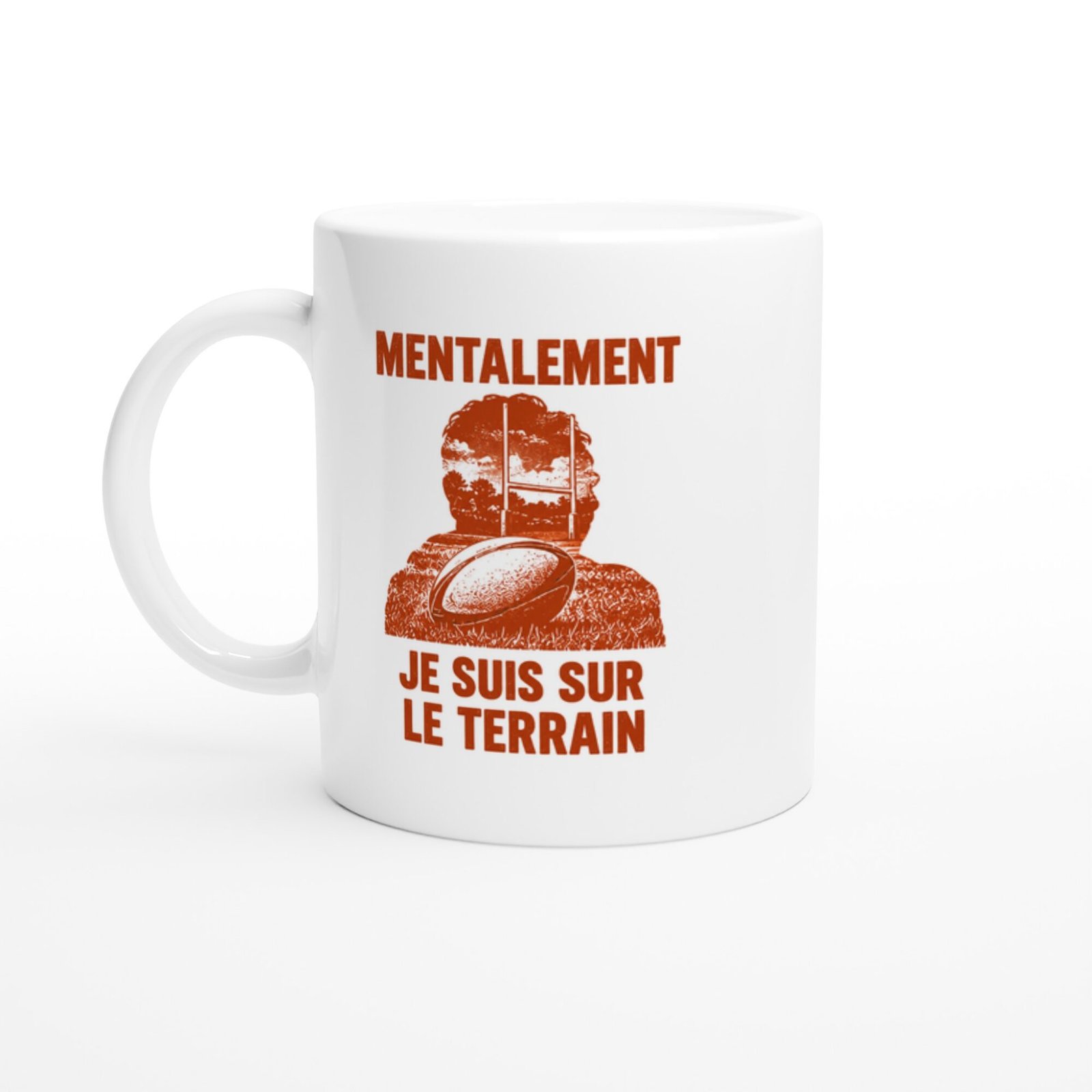 Mug Rugby Silhouette De Dos Mentalement Je Suis Sur Le Terrain