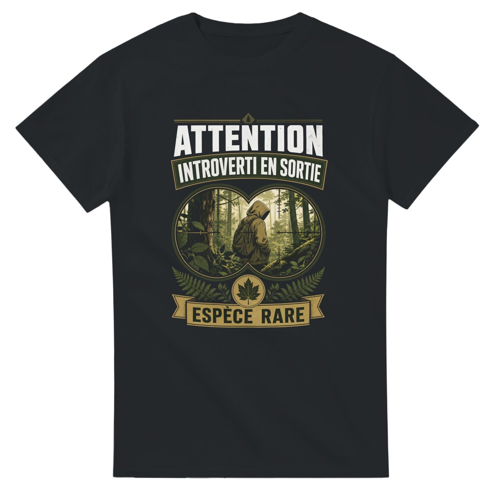 T shirt Attention Introverti en Sortie Espèce Rare