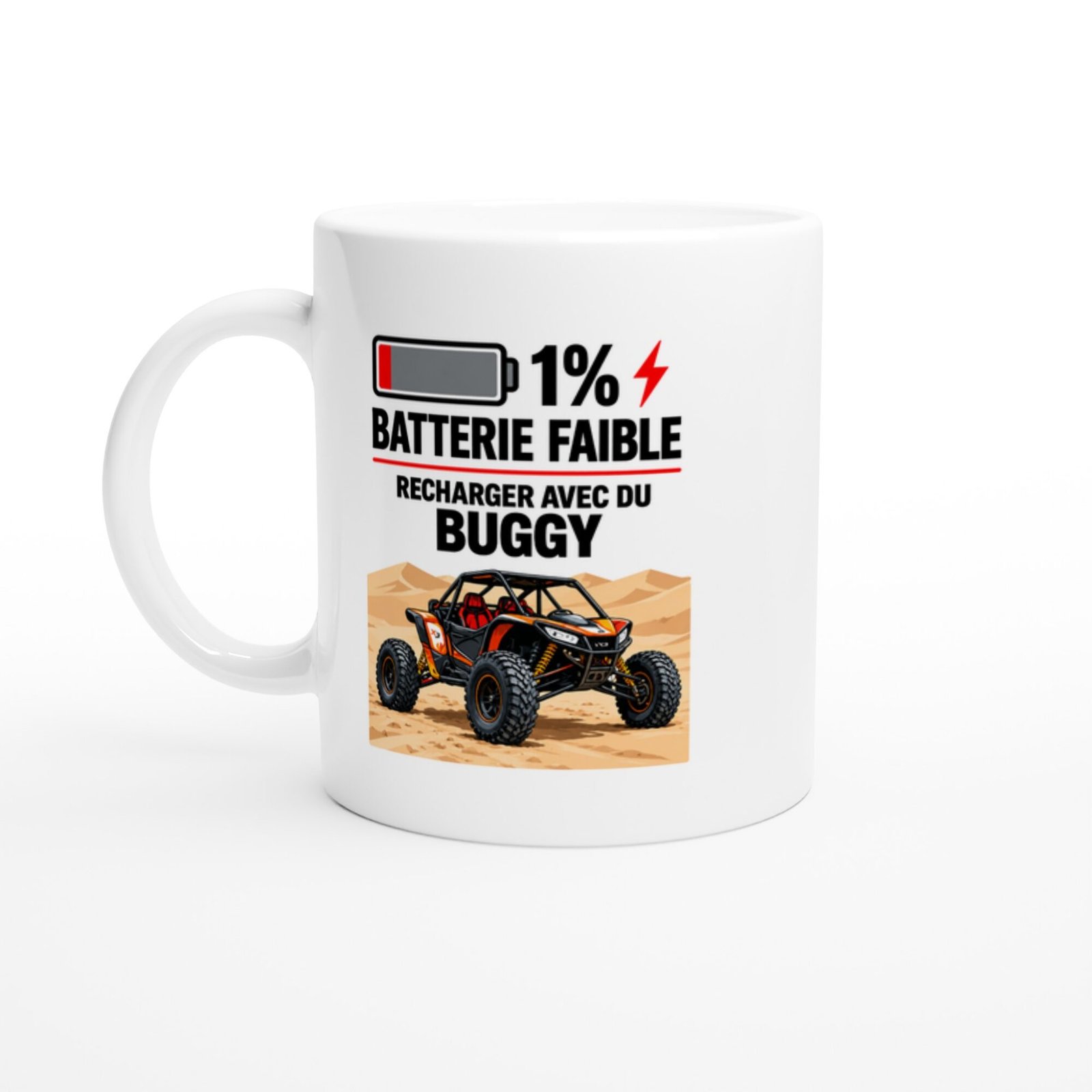 Mug Batterie Faible Recharger Avec Du Buggy