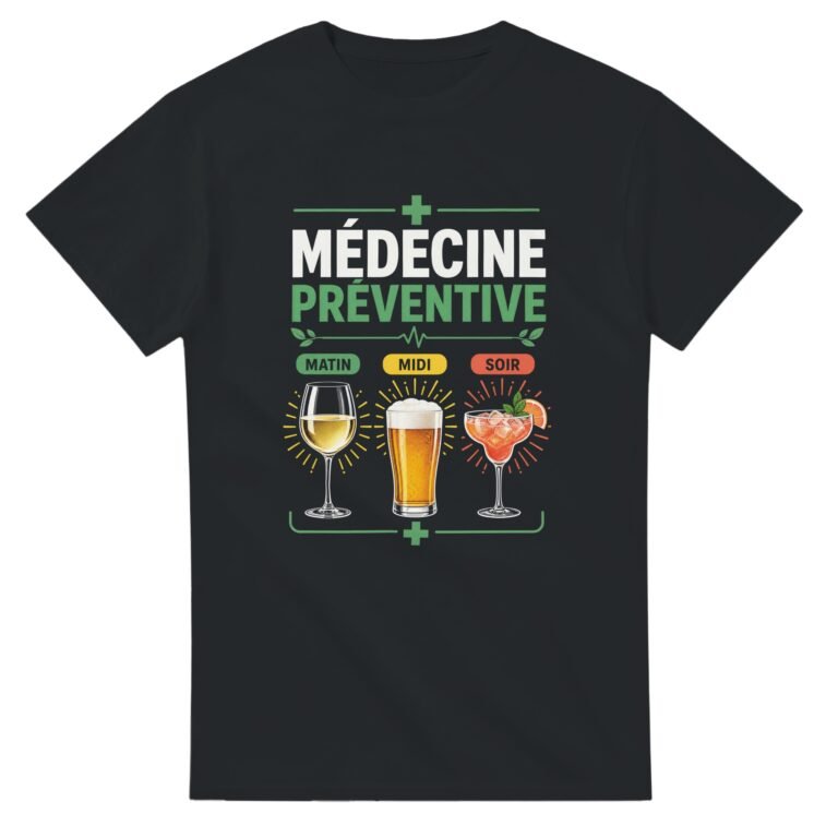 T shirt Apéro Médecine Préventive Matin Midi Soir