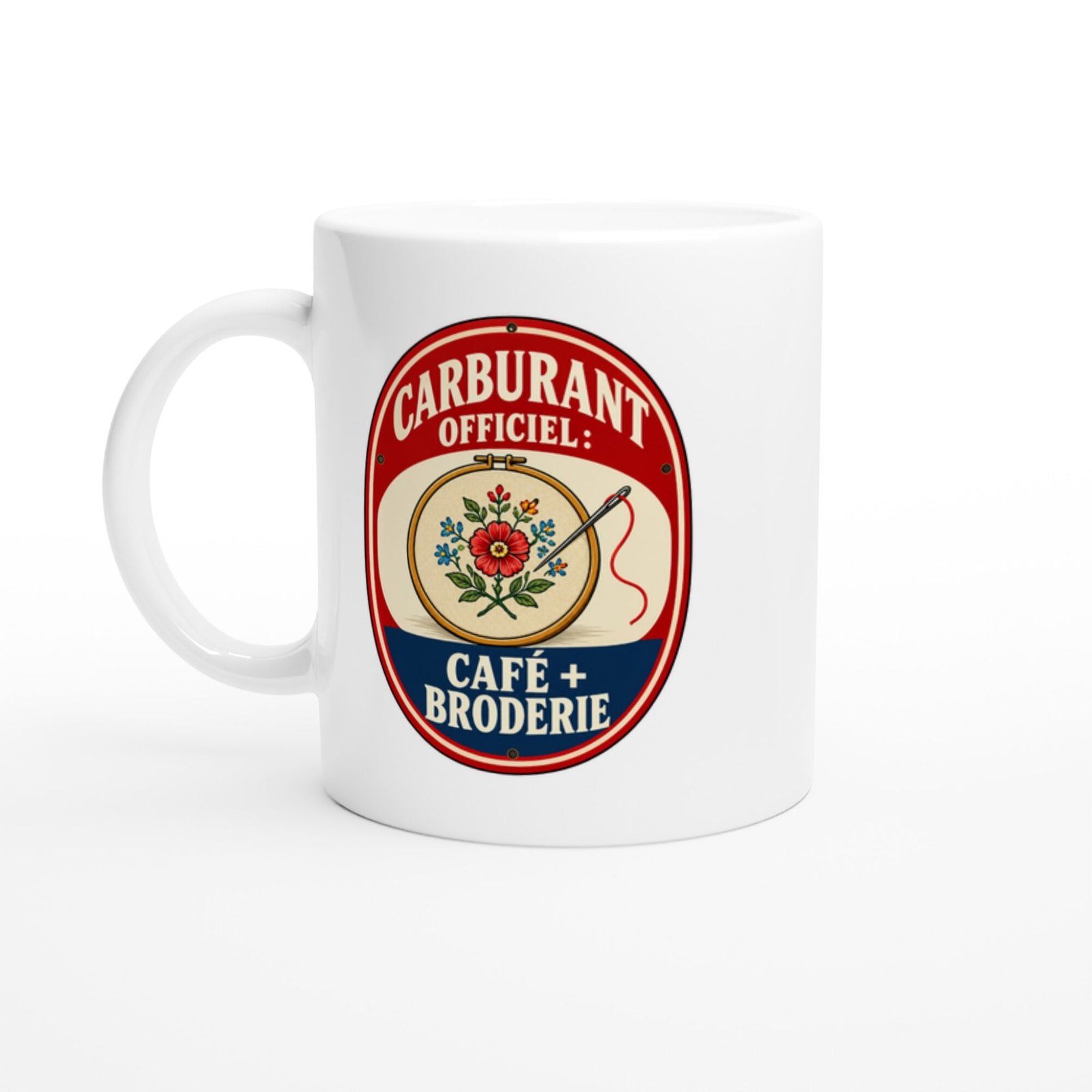 Mug Carburant Officiel Café + Broderie