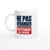 Mug Ne Pas Déranger Entêtement en Cours Bleu Marine et Rouge