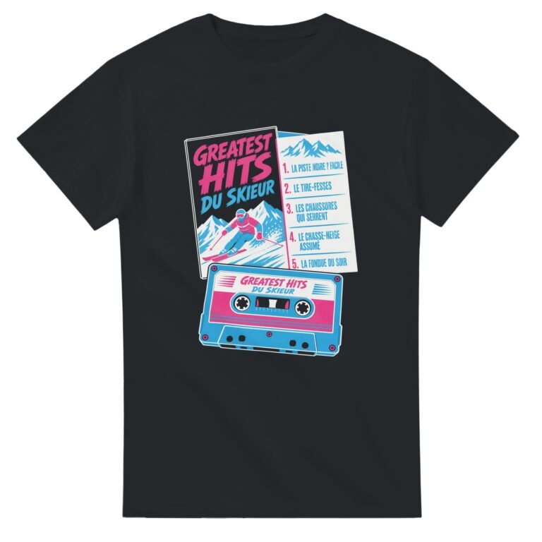 T shirt Greatest Hits du Skieur la Piste Noire Facile le Tire-Fesses les Chaussures