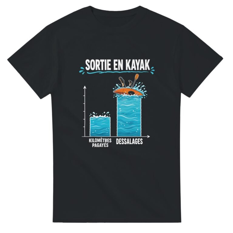 T shirt Sortie en Kayak Kilomètres Pagayés Dessalages