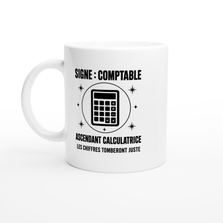 Mug Signe Comptable Ascendant Calculatrice les Chiffres Tomberont Juste