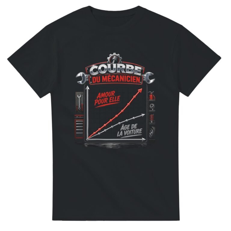 T shirt Courbe du Mécanicien Amour pour Elle Âge de la Voiture