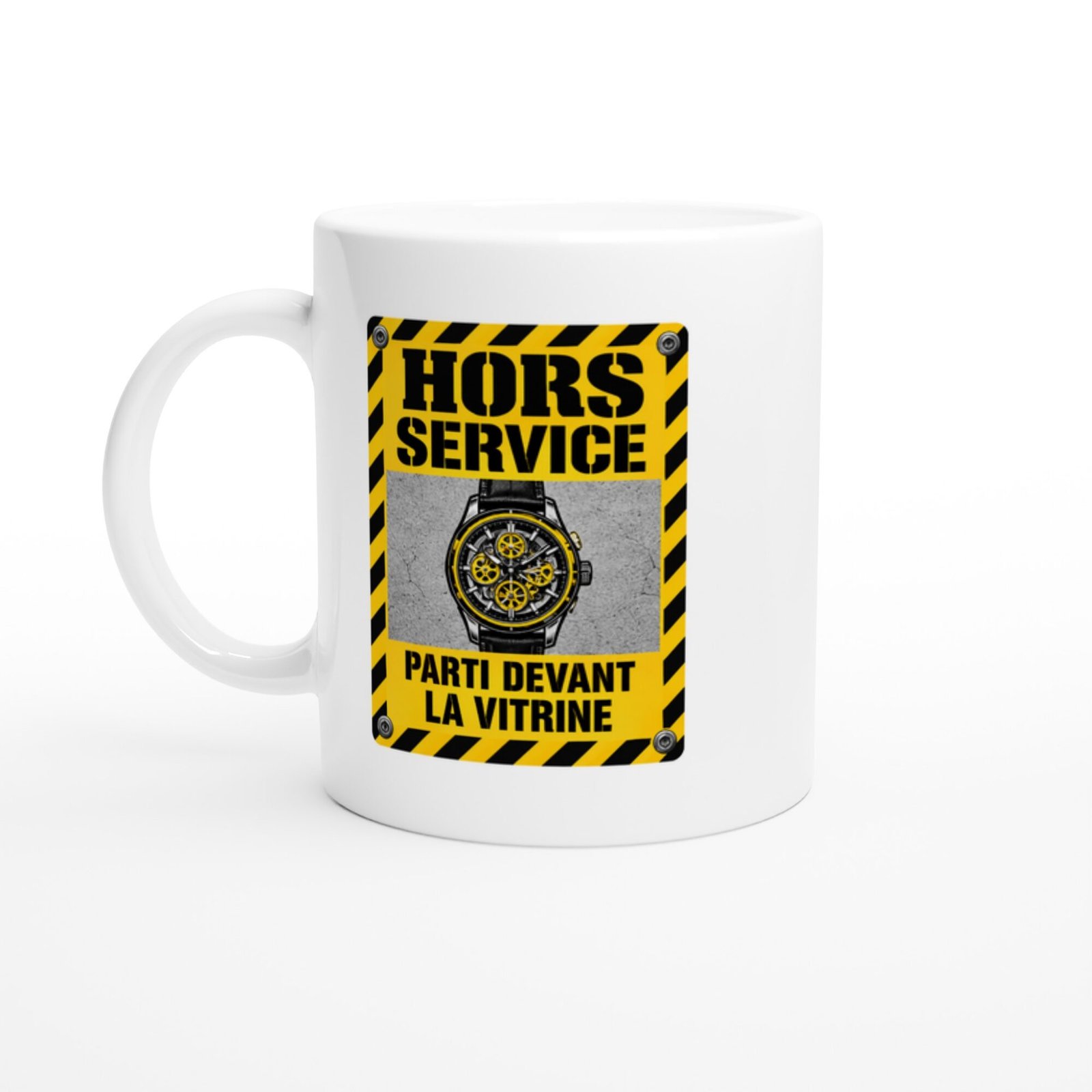 Mug Montres Hors Service Parti Devant La Vitrine