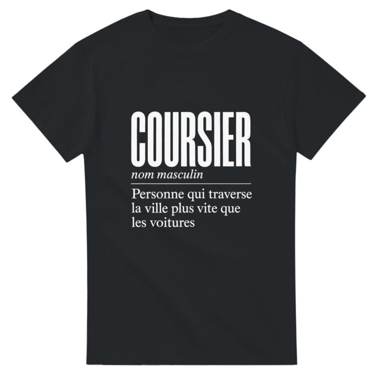 T shirt Coursier Personne Qui Traverse la Ville Plus Vite Que les Voitures