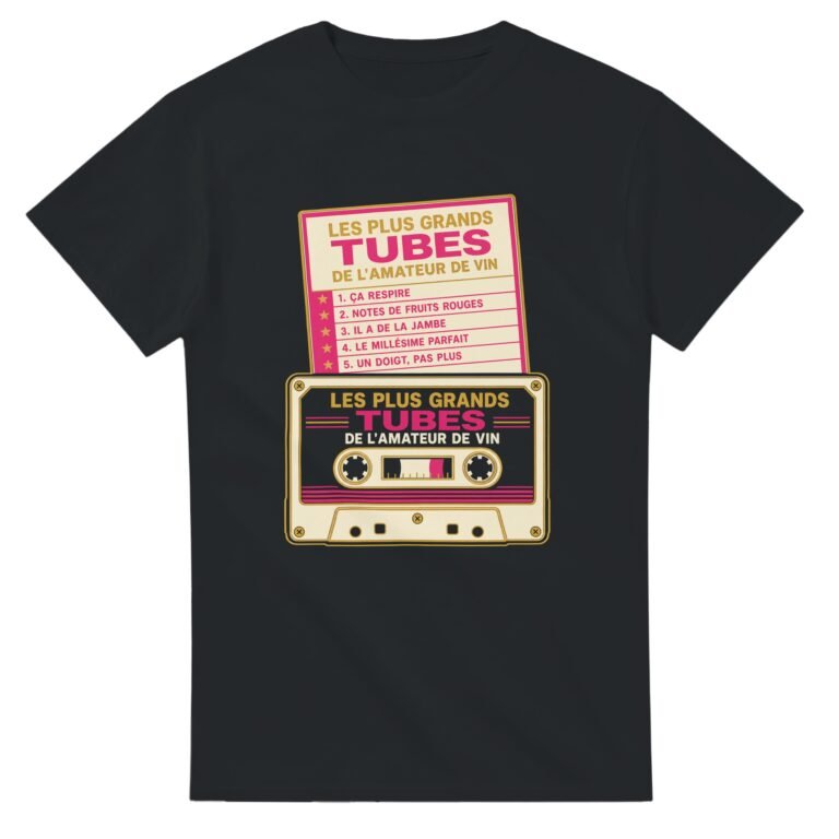 T shirt Les Plus Grands Tubes de l'Amateur de Vin Ça Respire Notes de Fruits Rouges
