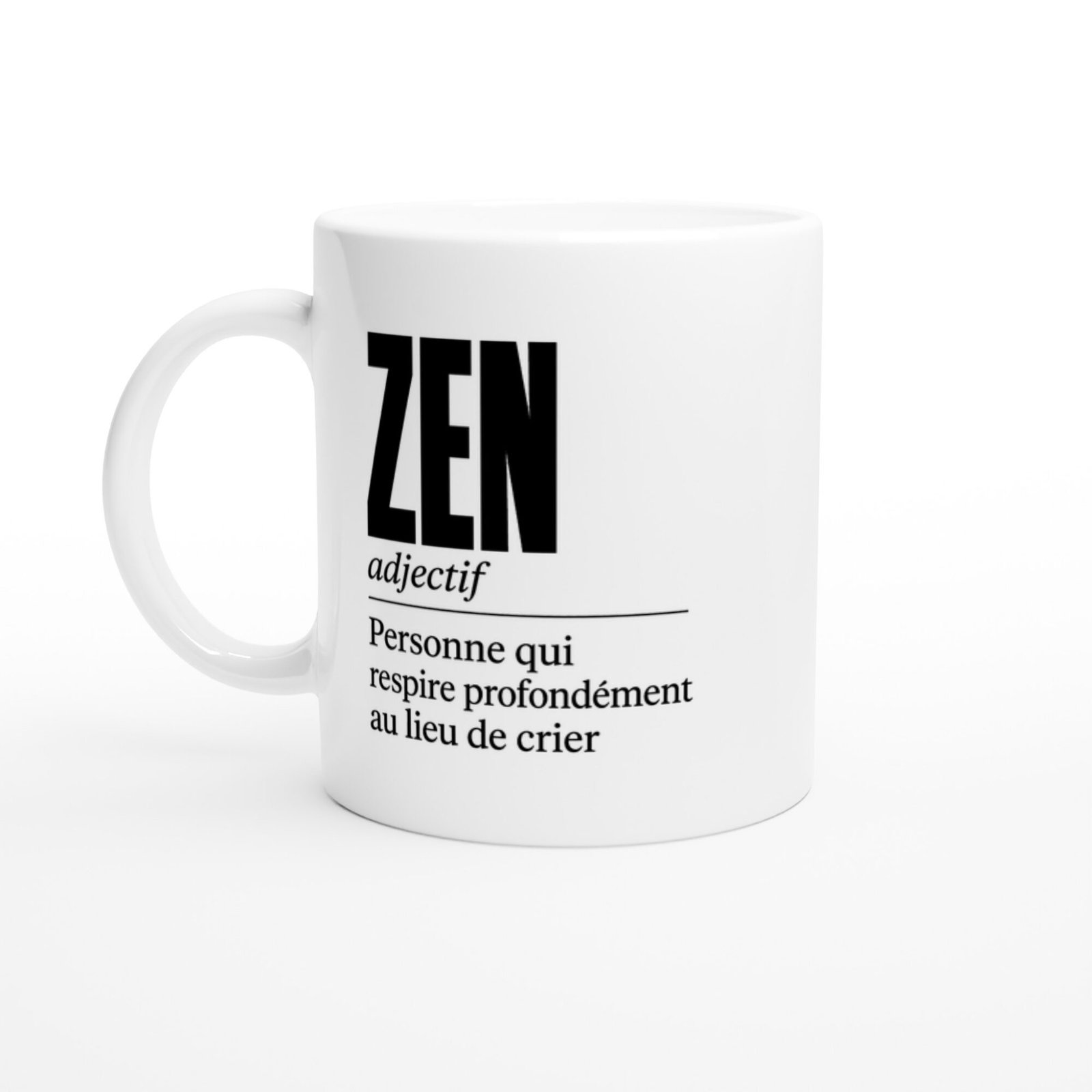 Mug Zen Personne Qui Respire Profondément au Lieu de Crier