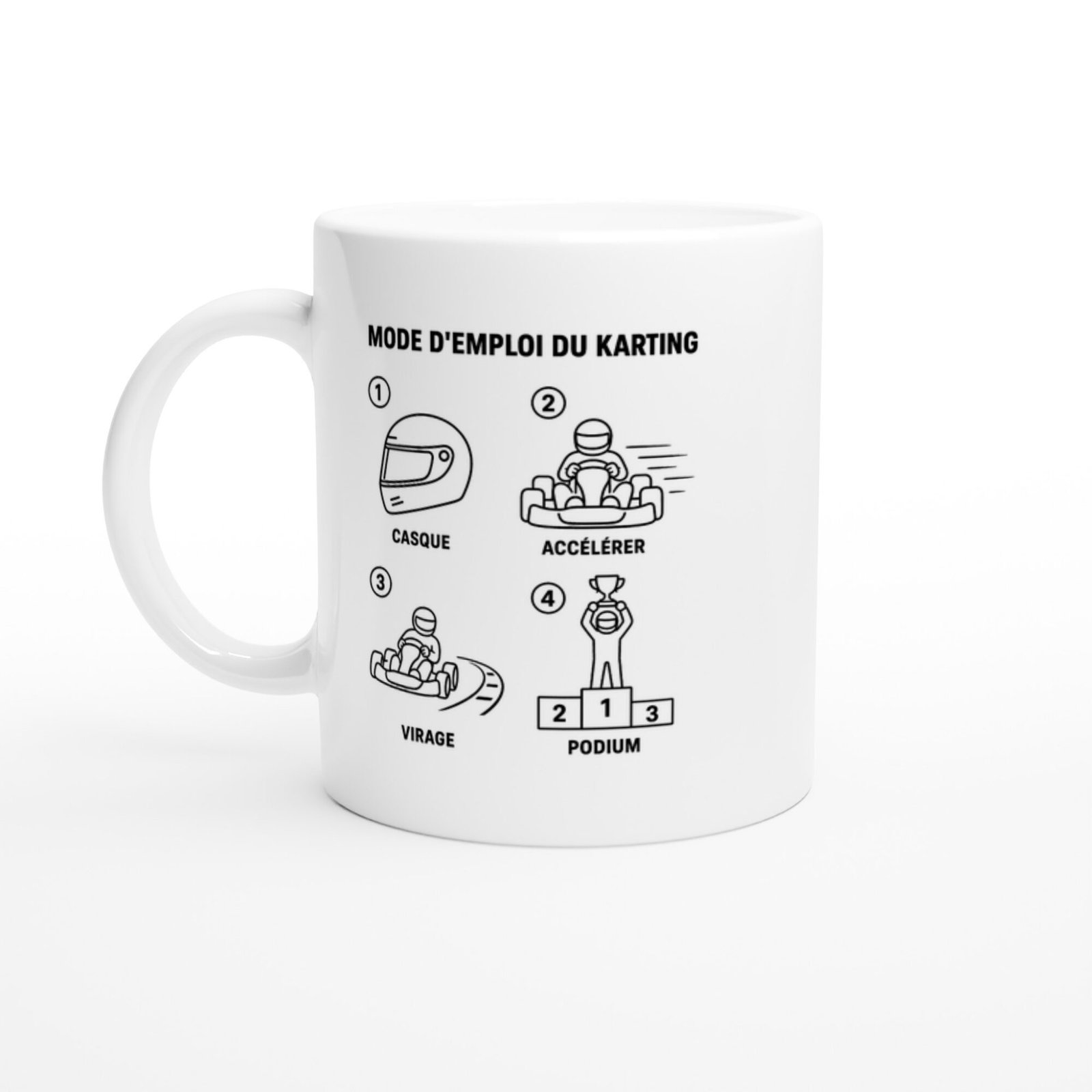 Mug Mode d&rsquo;Emploi du Karting Casque Accélérer Virage Podium
