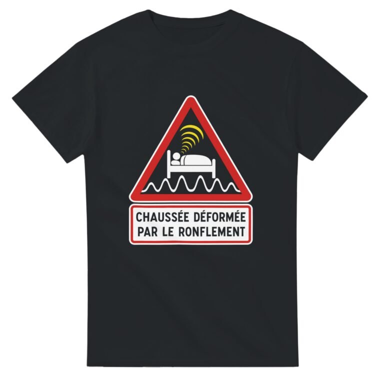T shirt Chaussée Déformée Par le Ronflement