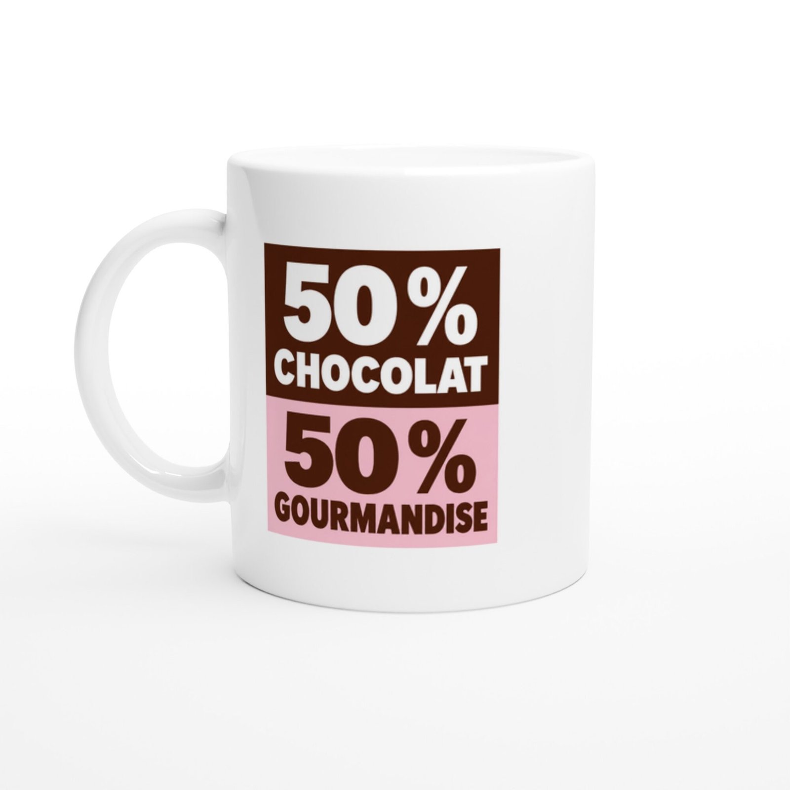 Mug 50 pour cent Chocolat 50 pour cent Gourmandise