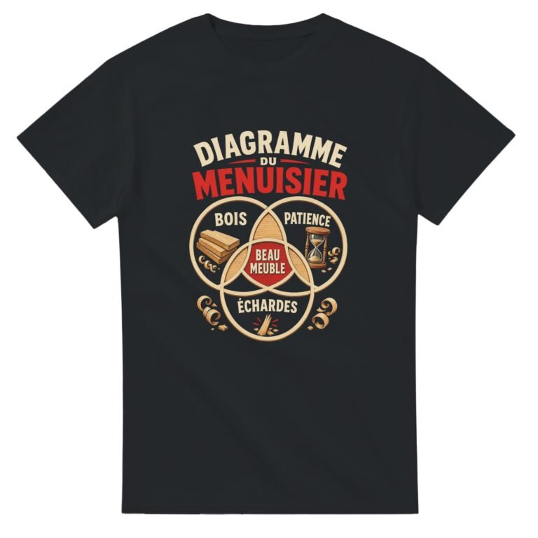 T shirt Diagramme du Menuisier Bois Patience Échardes Beau Meuble