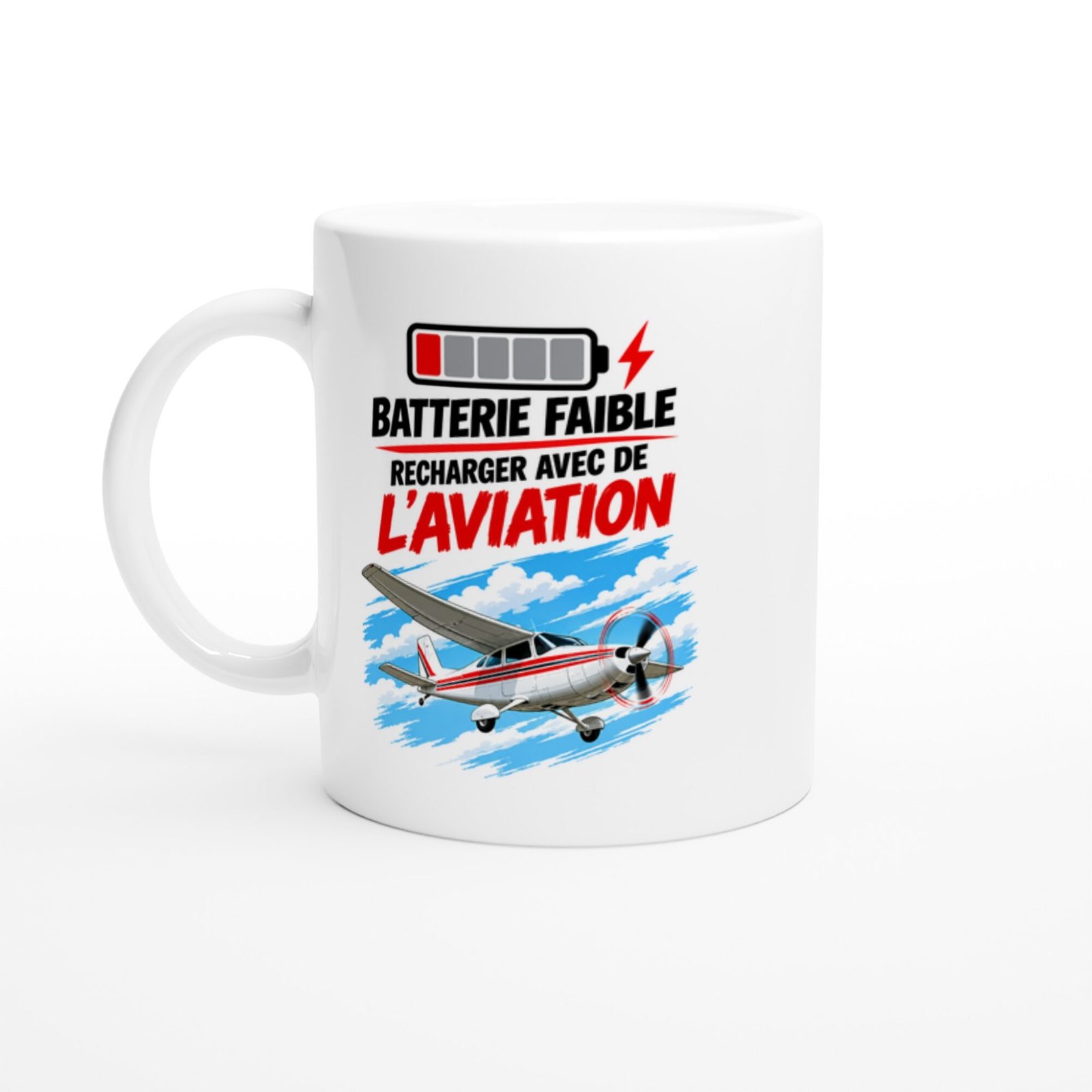 Mug Batterie Faible Recharger Avec De L&rsquo;Aviation