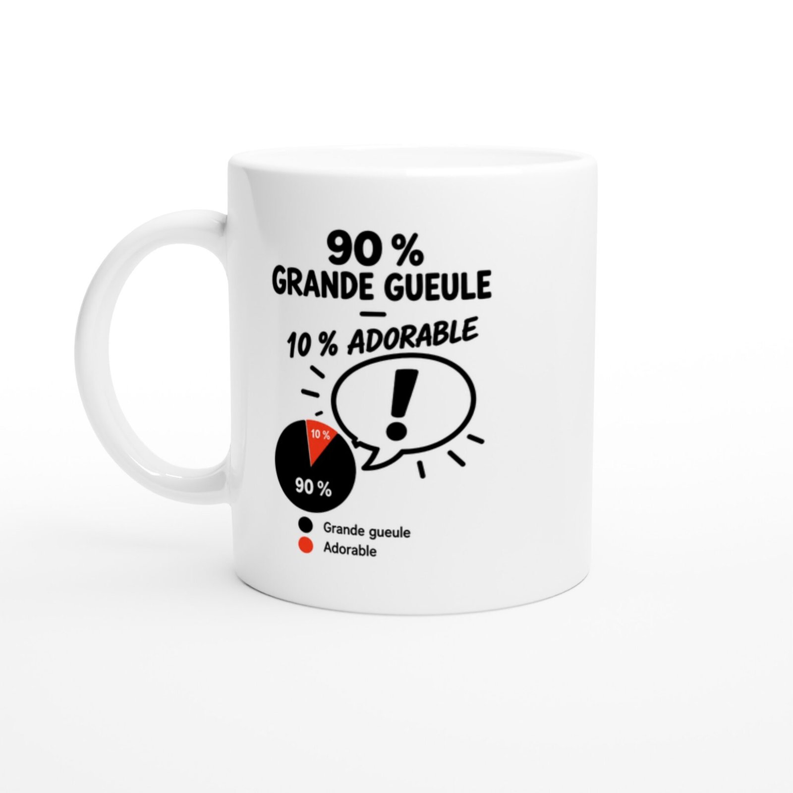 Mug 90 pour cent Grande Gueule 10 pour cent Adorable