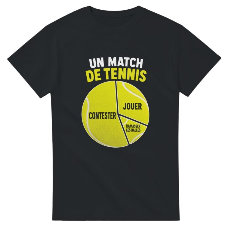 T shirt Match de Tennis Contester Jouer Ramasser les Balles