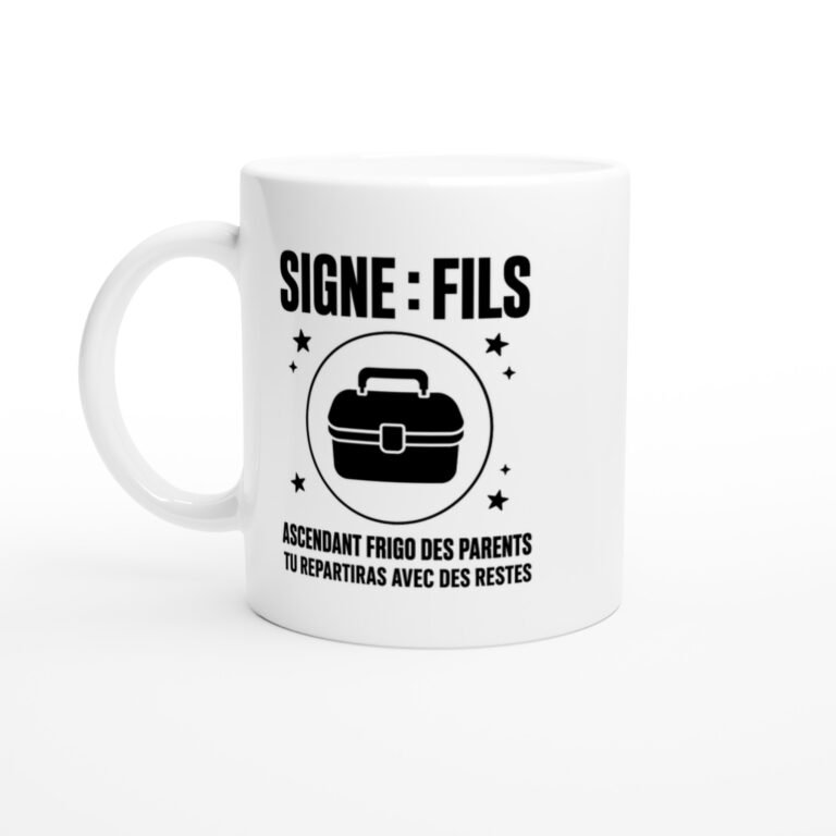 Mug Signe Fils Ascendant Frigo des Parents Tu Repartiras Avec des Restes
