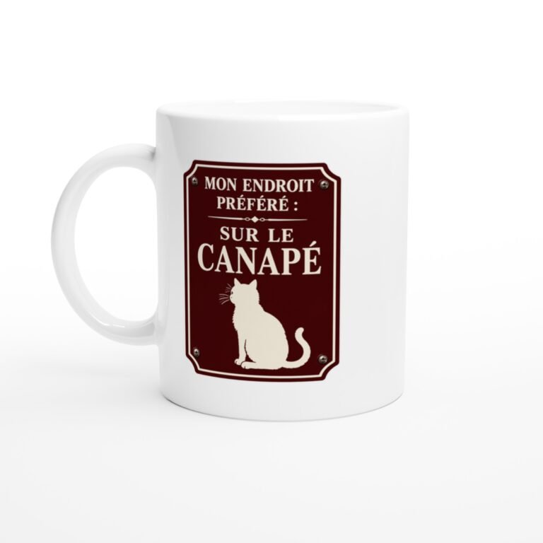 Mug Chat Mon Endroit Préféré Sur Le Canapé